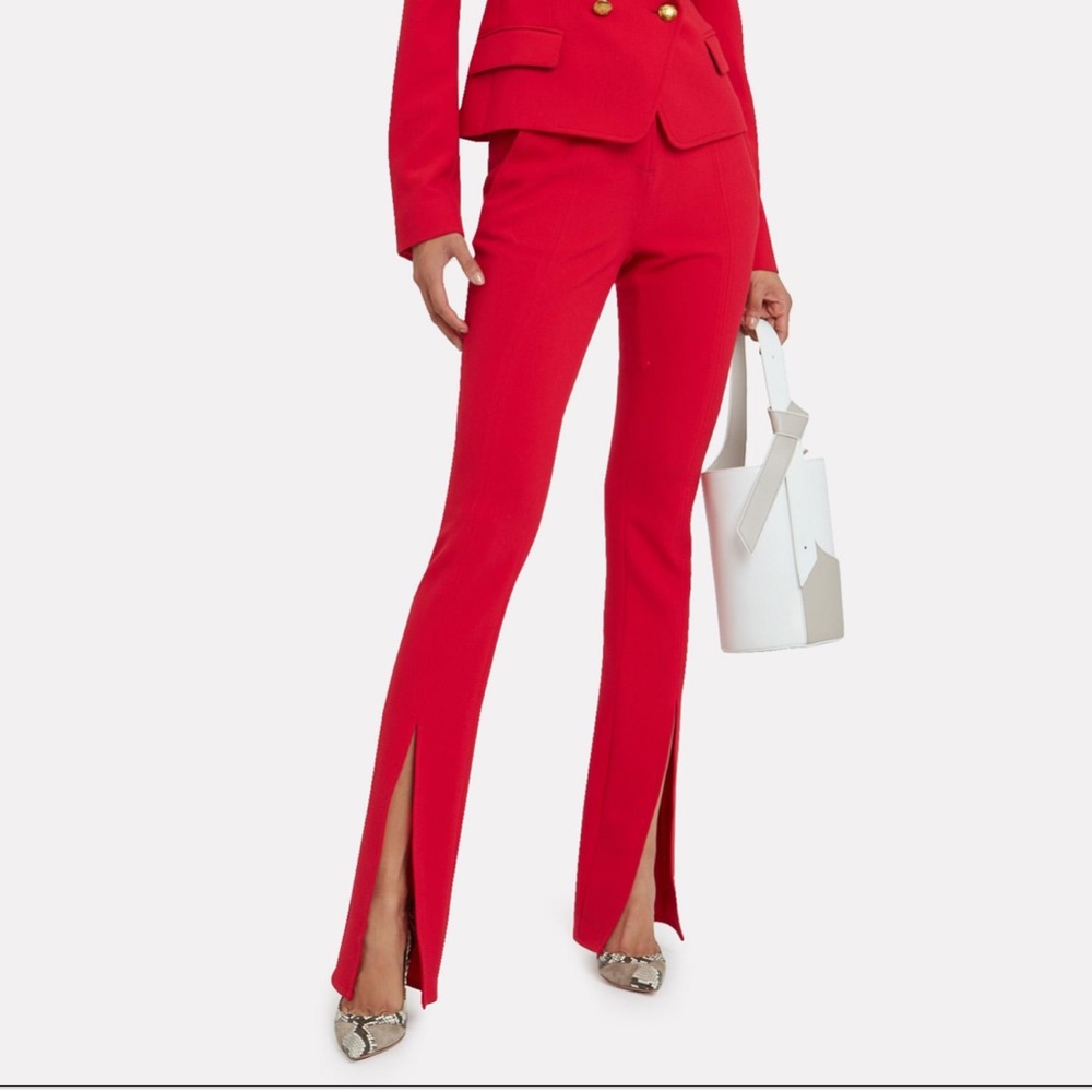 A.L.C. Synthetic Conway Slim Stretch Trousers in Red | Size 0